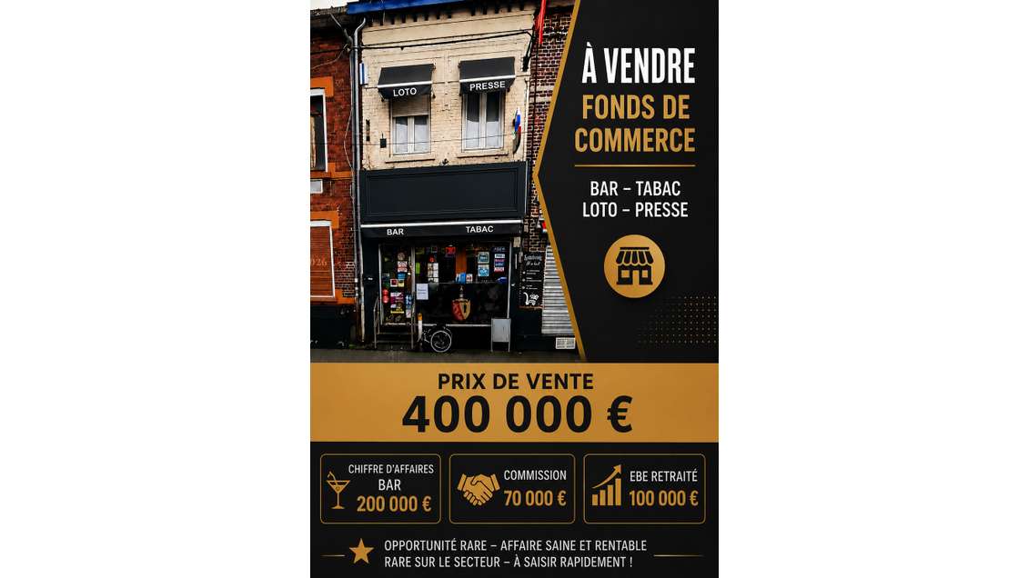 Vente FDC café tabac FDJ PMU presse à Lens