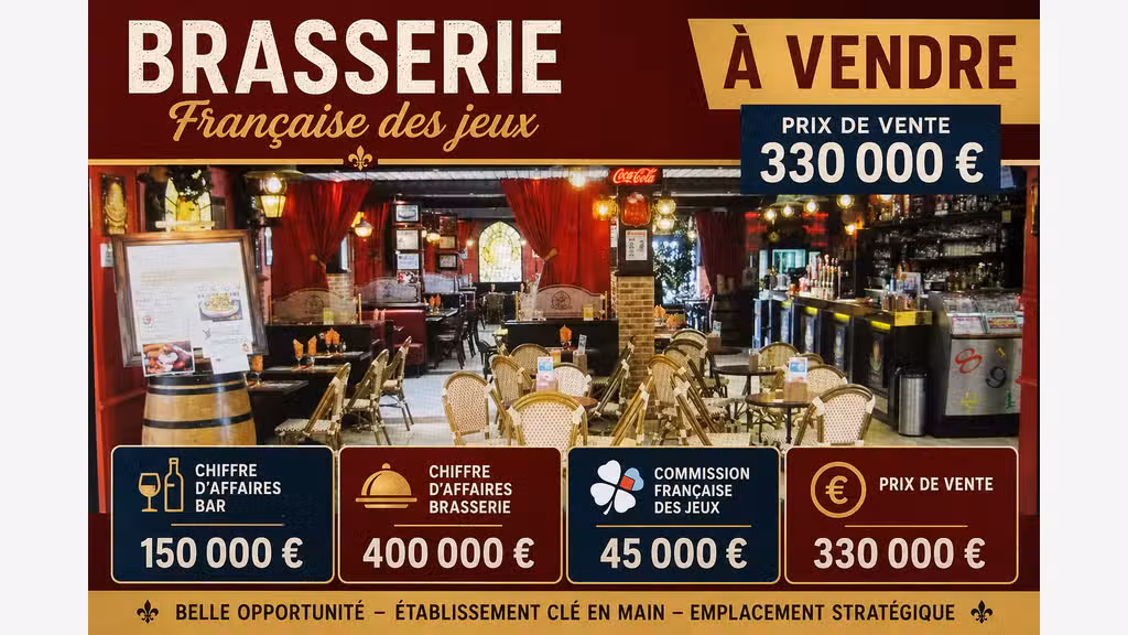 Vente café brasserie FDJ sur Lens