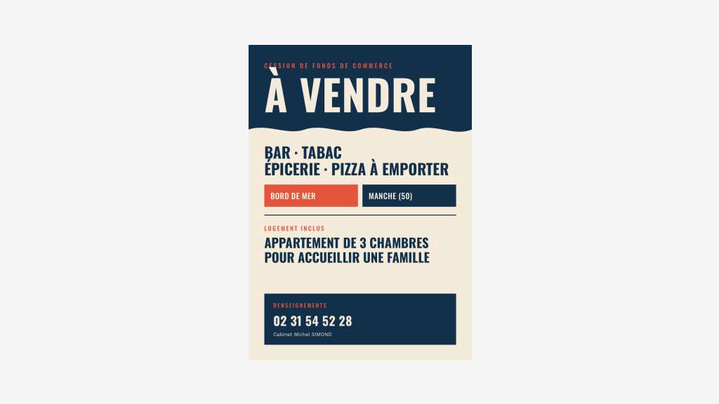BAR TABAC EPICERIE PIZZA A EMPORTER SECTEUR BORD