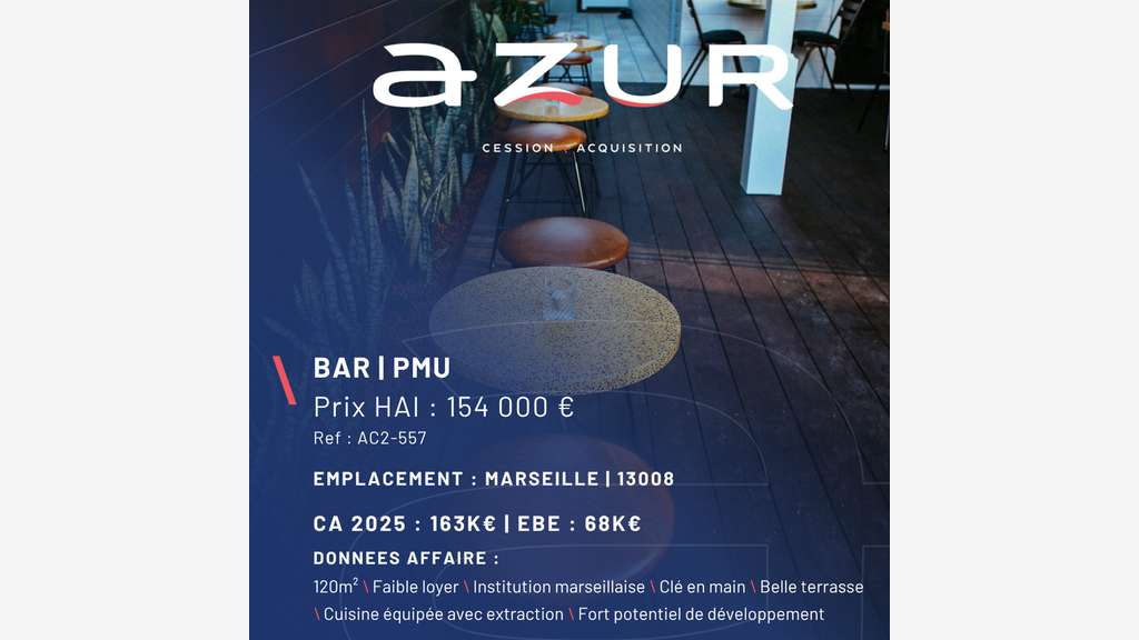 VENTE Bar PMU - Marseille 8ᵉ