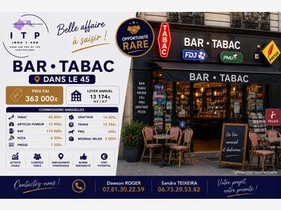 Vente beau bar tabac FDJ PMU dans le Loiret (45)