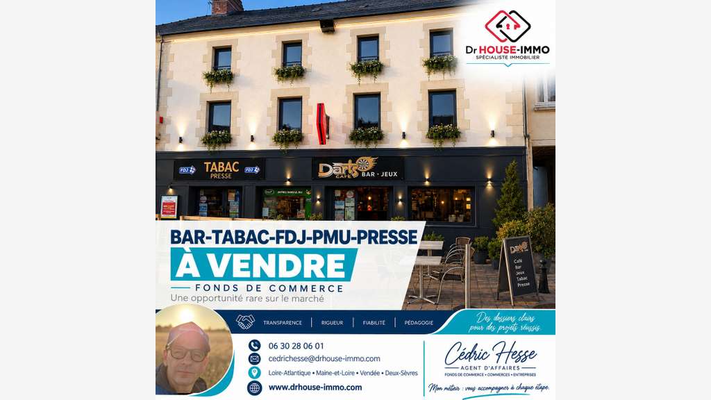 Cède bar tabac FDJ commissions 120 k€ Pontchâteau