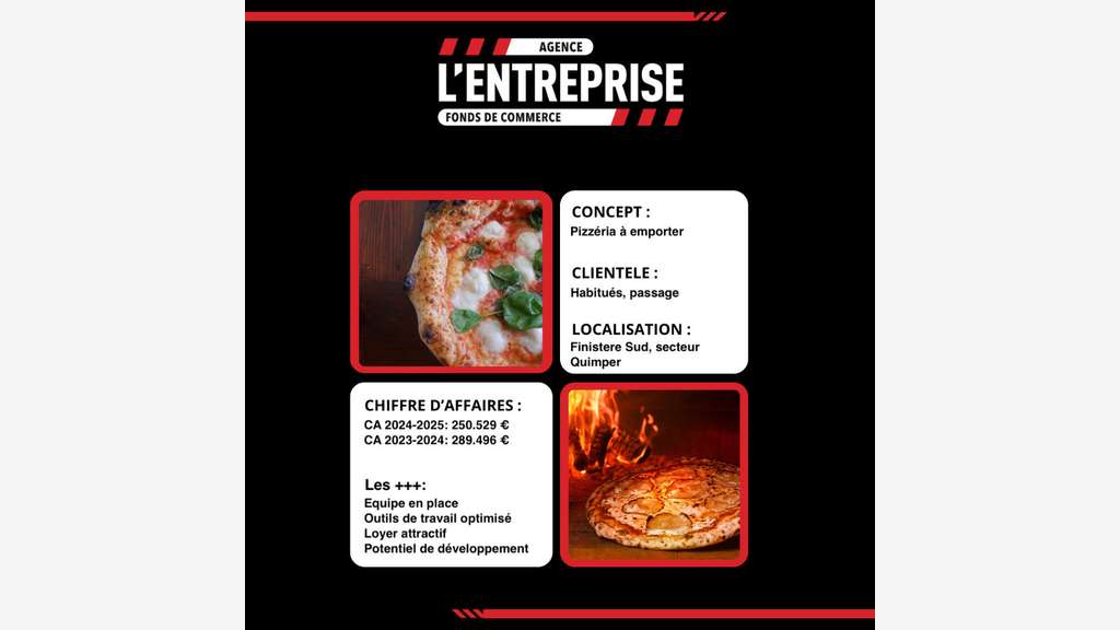 AV restaurant pizzéria à emporter secteur Quimper
