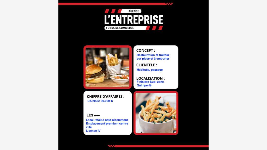 AV restaurant sur place et vae empl N°1 Quimperlé