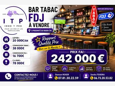 AV magnifique bar tabac FDJ en périphérie de Rouen