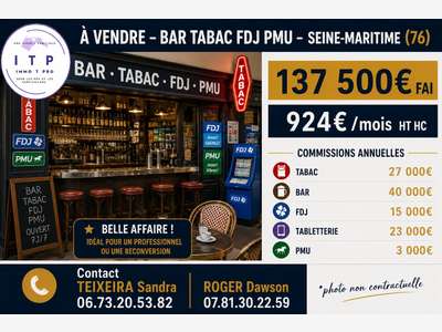 AV beau bar tabac FDJ PMU dans grande ville du 76