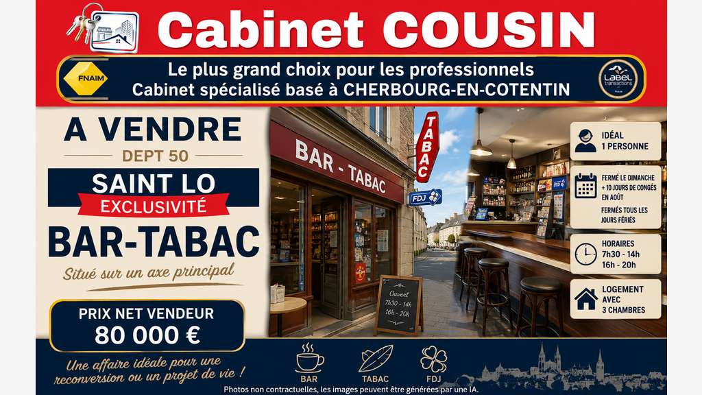 Vente bar Tabac Presse à Saint-Georges-Montcocq