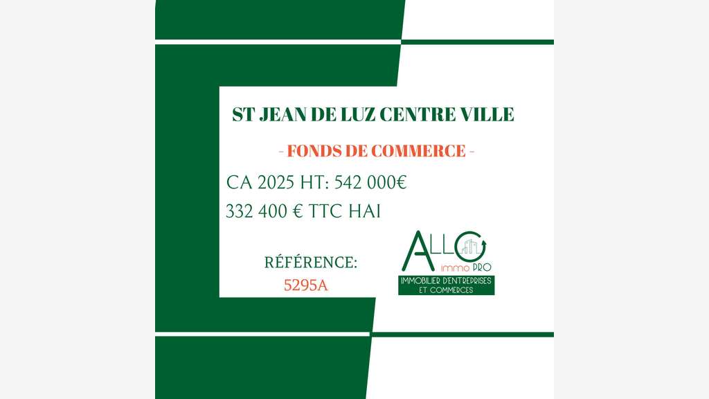 A vendre FDC restauration en centre St Jean De Luz