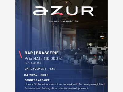 VENTE Bar Brasserie Licence 4 dans le Var