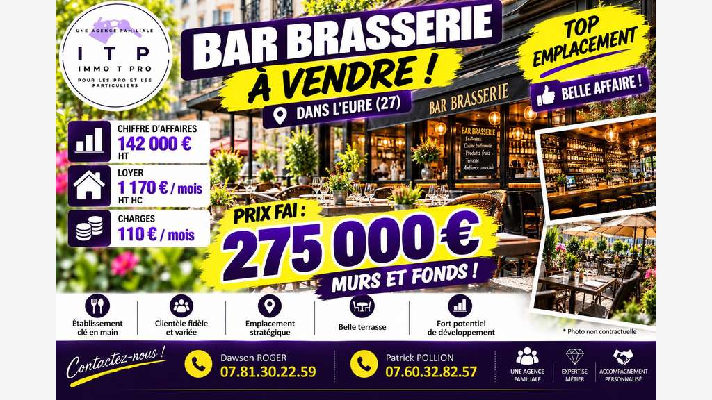 BEAU BAR BRASSERIE 27 MURS ET FONDS