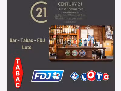 Vente bar tabac jeux entre Brest et Quimper