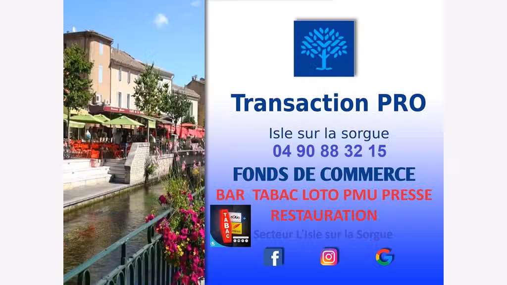 Vente bar Tabac Loto PMU Presse restauration 84