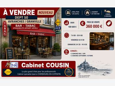 Vente bar tabac PMU logement à Avranches/Granville