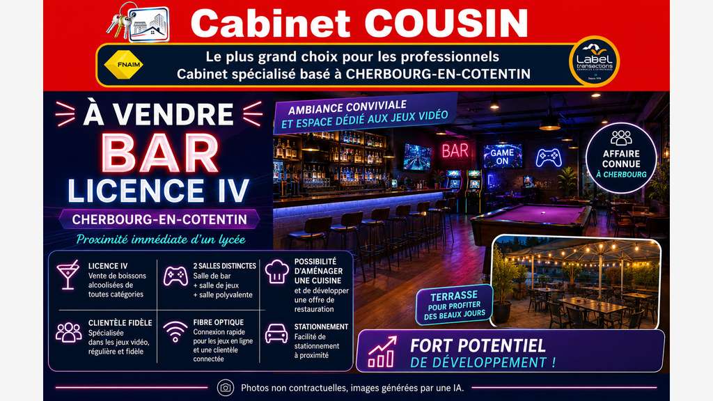 Vente bar à thème licence IV à Cherbourg