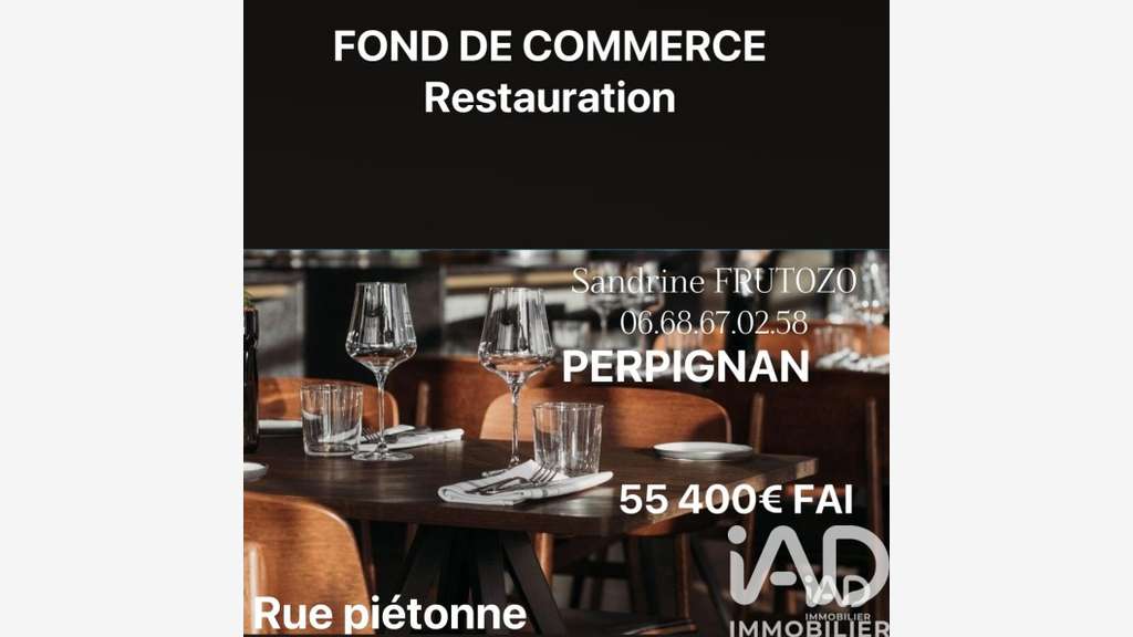 Vente restaurant rue piétonne de Perpignan centre