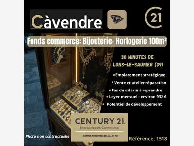 Cède bijouterie et horlogerie prox Lons-le-Saunier