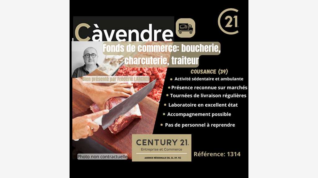 Vente boucherie/charcuterie/traiteur à Cousance
