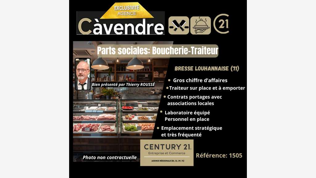 Vente FDC boucherie traiteur en Bresse Louhannaise