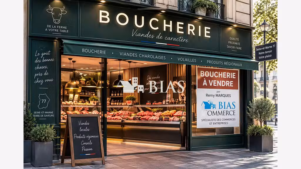 Vente boucherie charcuterie rôtisserie dept 77