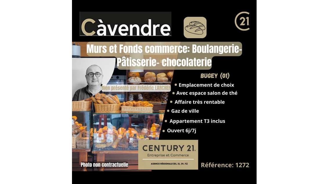 Vente murs et fonds boulangerie dans le Bugey