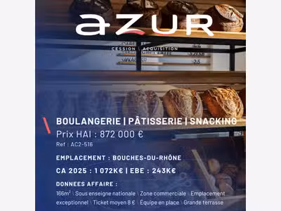 VENTE Boulangerie Pâtisserie Snacking ss enseigne
