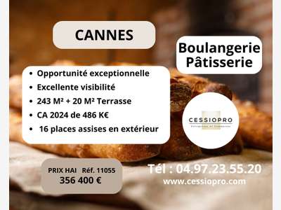 A vendre boulangerie pâtisserie ca 486k€ à Cannes