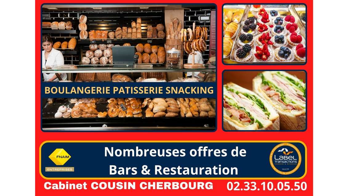 Vente boulangerie pâtisserie dans le Nord Cotentin