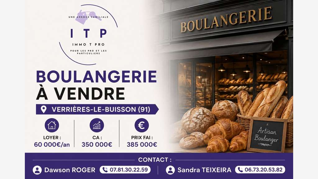 Cède superbe boulangerie prox Verrières-le-Buisson