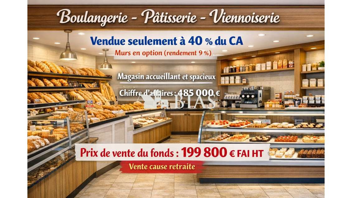 Vente boulangerie pâtisserie viennoiserie dept 76