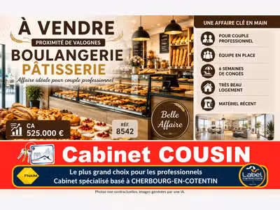 Vente boulangerie pâtisserie proche de Valognes