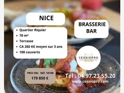 Vente Brasserie bar en angle quartier Riquier Nice