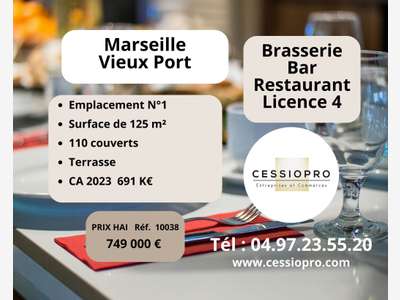Vente brasserie bar restaurant licence 4 Marseille