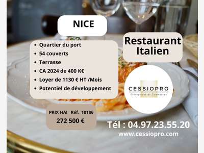 Charmant restaurant italien à vendre à Nice Port
