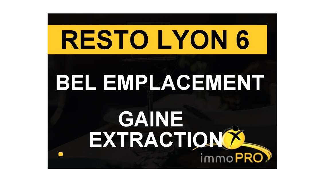 Vend restaurant avec gaine d'extraction à Lyon 6