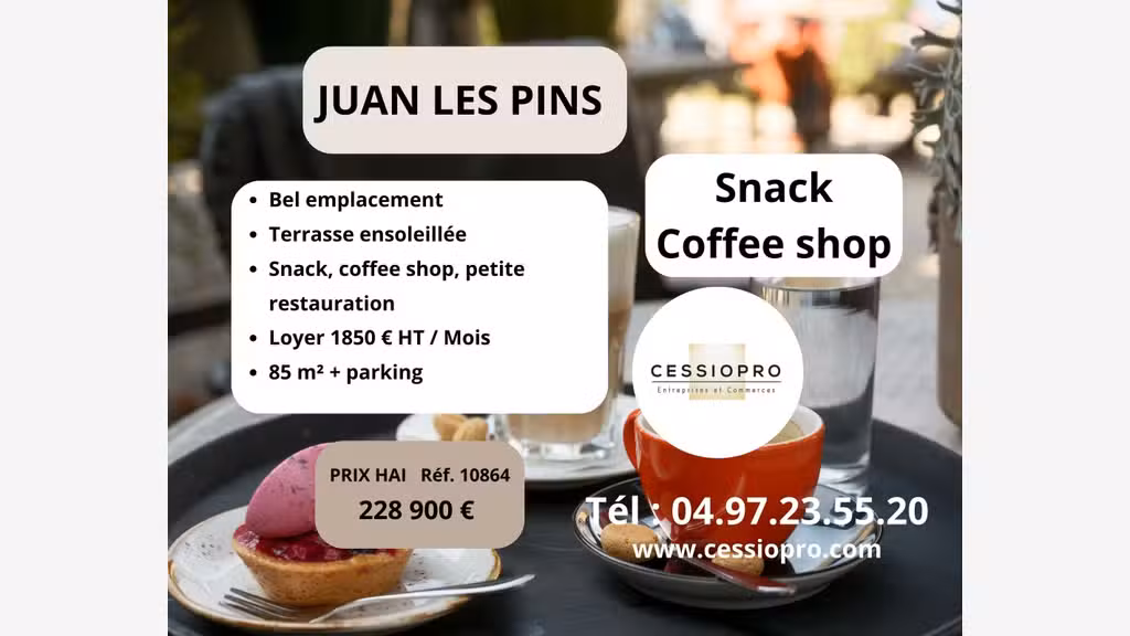 Cède snack coffee shop petite restauration dept 06