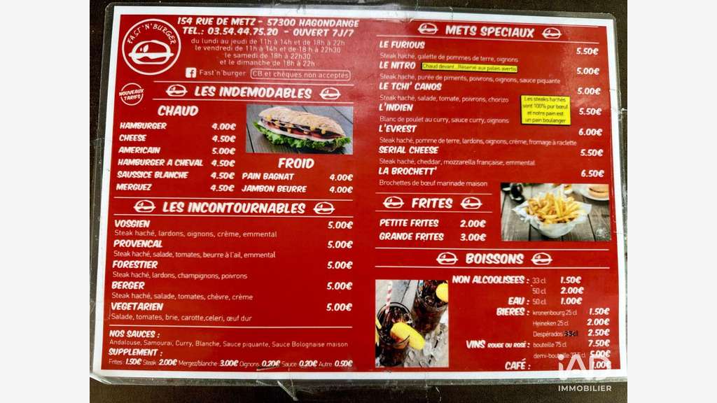 Vente restauration rapide à Hagondange empl n°1