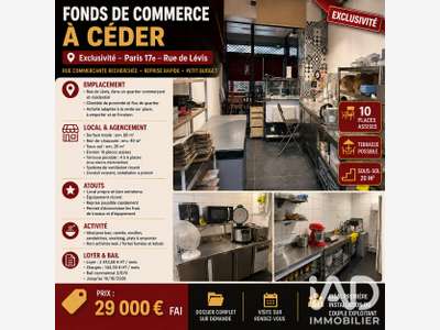 Vente FDC restauration rapide 75017 Rue de Lévis