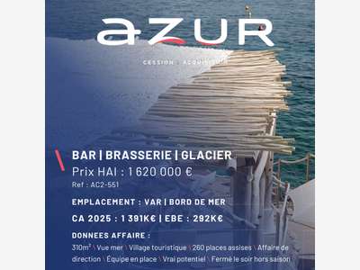VENTE Bar Brasserie Glacier dans le Var