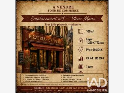 Vente crêperie-pizzeria dans me au Vieux-Mans