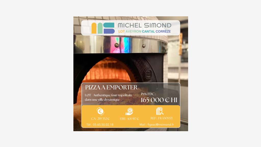 Vente pizzeria à emporter avec four napolitain 46