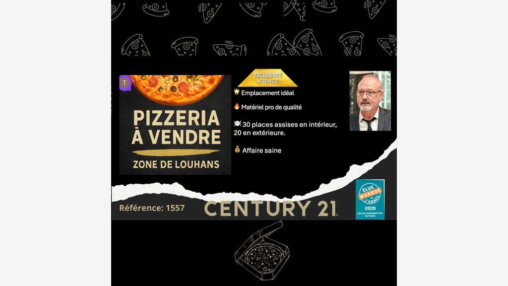 Vente fonds commerce pizzeria empl N°1 à Louhans