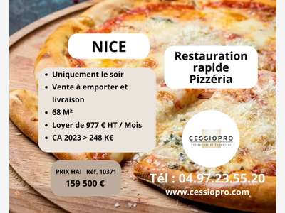 Vente restauration rapide pizzeria du soir à Nice