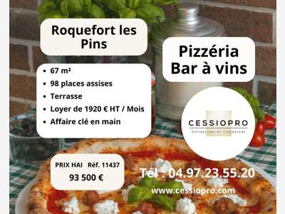 AV pizzeria bar à vins 67m² Roquefort-les-Pins