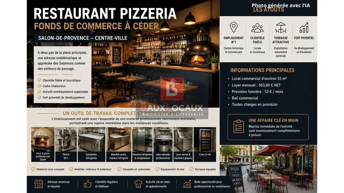 A vendre restaurant pizzeria à Salon-de-Provence