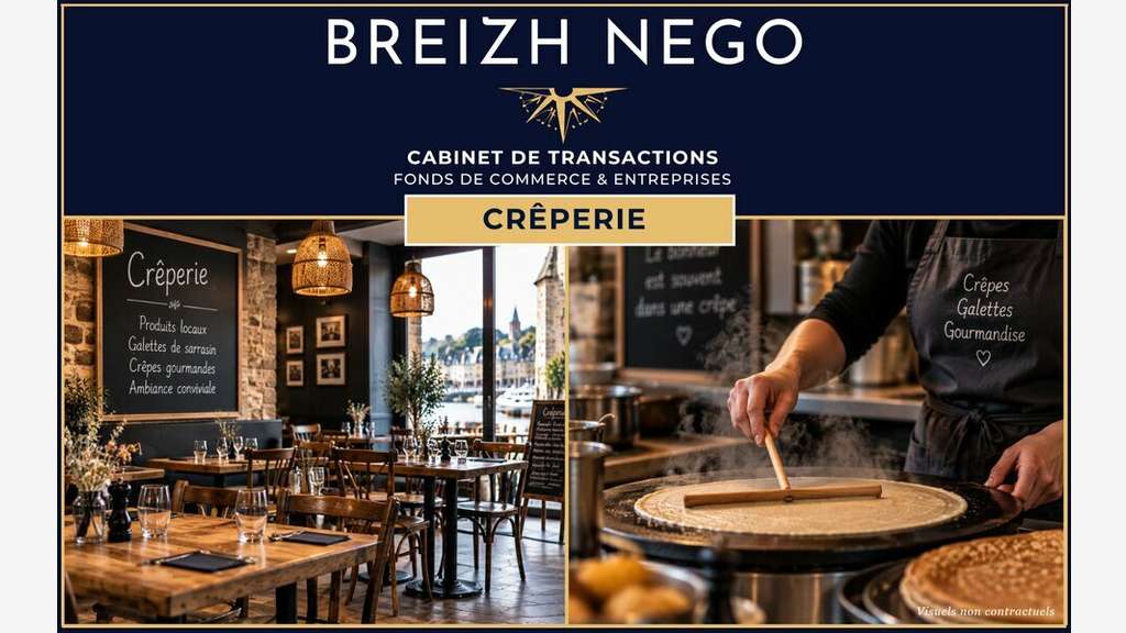 A vendre crêperie en centre bourg Morbihan Sud