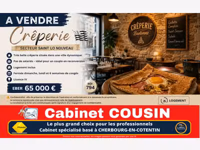 Vente crêperie log en ville dynamique de Saint Lo