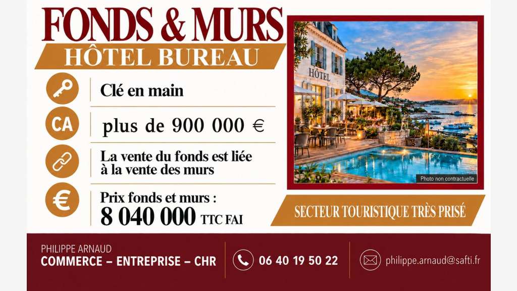 Vente hôtel bureau sur la côte Atlantique