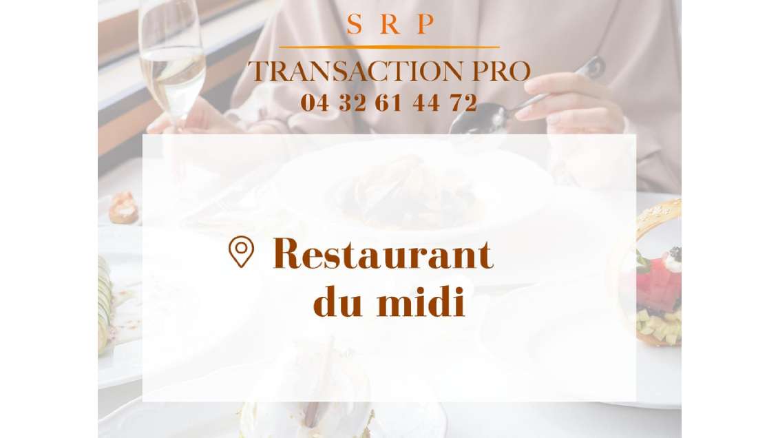 Vente restaurant du midi en zone d'activité 84