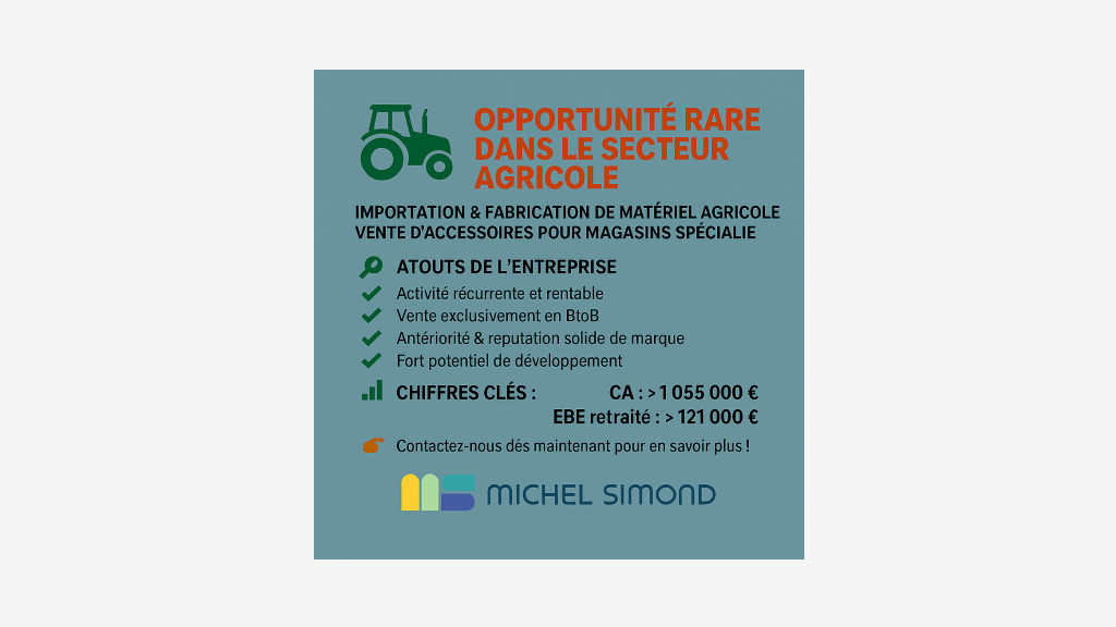 AV importation fabrication matériels agricoles 35
