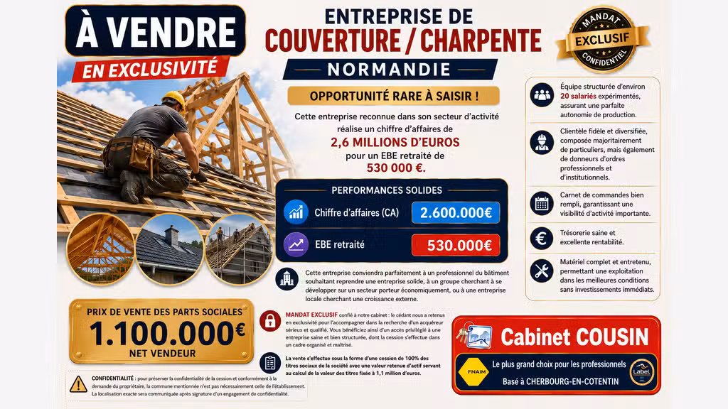Vente FDC couverture charpente à Saint Lo